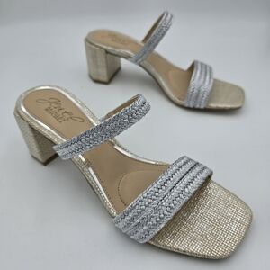Jewel Badgley Mischka Silver and Gold Sandals